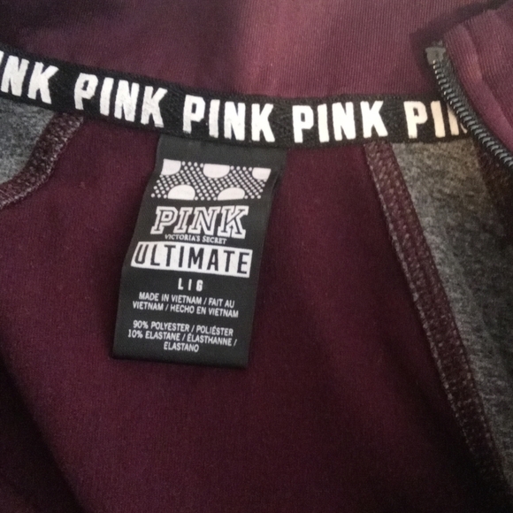 Victoria secret ultimate half zip maroon athletic running jacket women's large - Picture 4 of 6